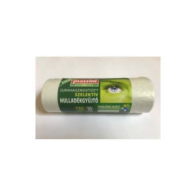 Szemeteszsák újrahasznosított 135 liter 70 x 110 cm 25 mikron 10 db/tekercs Mazzini_átlátszó