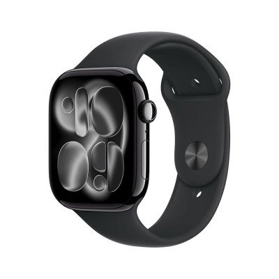 Okosóra Apple Watch S11 GPS 42mm Jet Black Aluminium Case with Black Sport Band - S/M