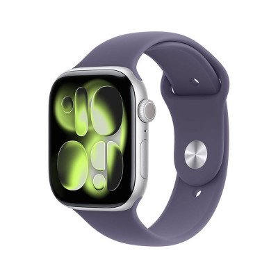 Okosóra Apple Watch S11 GPS 42mm Silver Aluminium Case with Purple Fog Sport Band - M/L