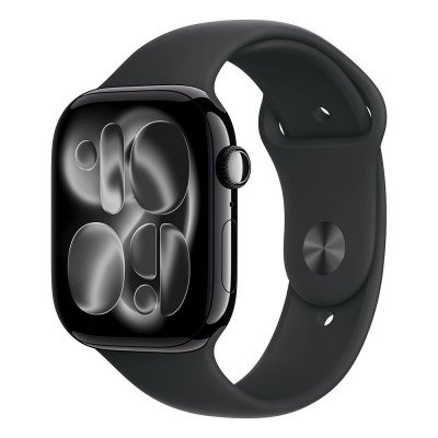 Okosóra Apple Watch S11 GPS 46mm Jet Black Aluminium Case with Black Sport Band - M/L