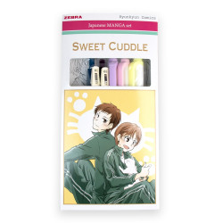 Írószer készlet, Zebra Manga Set, Sweet cuddle, 5 darabos Zselés toll Zebra