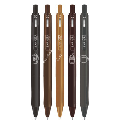 Zseléstoll 0,5 mm Zebra Sarasa Study with Coffee, 5 különböző szín Zselés toll Zebra