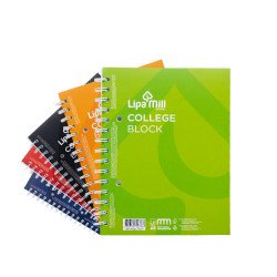 Spirálfüzet A5, 70lap vonalas perforált lyukasztott Lipa Mill vegyes színekben Spirálfüzet Lipa Mill