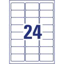 Etikett címke, 63,5 x33,9mm, időjárásálló poliészter, 24 címke/ív, 20 ív/doboz, Avery fehér