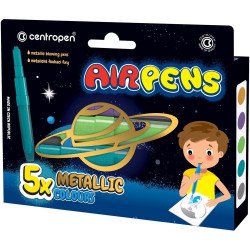 Filctoll fújós készlet Centropen AIRPENS 1590 Metallic 5 klf. szín Filctoll Centropen