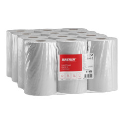 Kéztörlő 2 rétegű belsőmagos tekercses átmérő: 14 cm 300 lap/75 m/tekercs 12 tekercs/csomag S Katrin_97470 fehér Papírtörlők Katrin