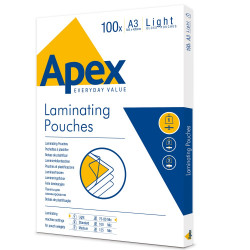 Lamináló fólia A3, 80 mic. 100 db/doboz, Apex Light Kötészeti kellék Apex