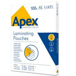 Lamináló fólia A3, 80 mic. 100 db/doboz, Apex Light Kötészeti kellék Apex