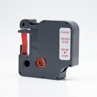 Feliratozógép szalag kompatibilis Dymo D1 S0720520/45012 12mmx7m ECO piros/víztiszta