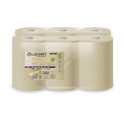Toalettpapír 2 rétegű közületi átmérő 18,2 cm laponkénti adagolás 12 tek/csom EcoNatural L-ONE MI Lucart_812506 havana Toalettpapírok Lucart