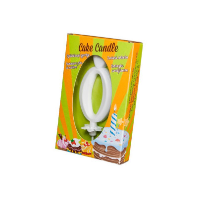 Számgyertya csomagolt 0 fehér