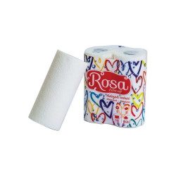 Háztartási papírtörlő kéztörlő 2 rétegű 50 lap/tekercs 2 tekercs/csomag Rosa Extra Soft 2/1_K042 Papírtörlők Egyéb