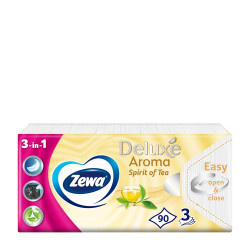 Papírzsebkendő 3 rétegű 90 db/csomag Zewa Deluxe Spirit of Tea Papírzsebkendők, kozmetikai kendők Zewa