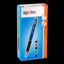 Golyóstoll nyomógombos Spoko, vegyes testszín, írásszín kék