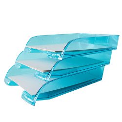 Irattálca műanyag 550 extra széles 345x270x67mm, Bluering®, áttetsző kék Irattálca Bluering