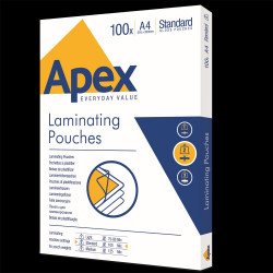 Lamináló fólia A4, 100 mic. 100 db/doboz, Apex Standard Kötészeti kellék Apex