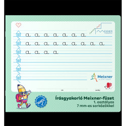 Füzet iskolai, 32lap, írás gyakorló 1.osztályos fekvő Süni Meixner Tűzött füzet Ico