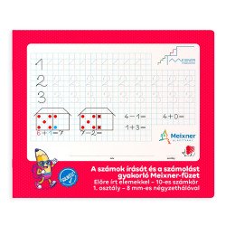Füzet iskolai, 32lap, szám gyakorló előírt 1.osztályos fekvő Süni Meixner Tűzött füzet Ico
