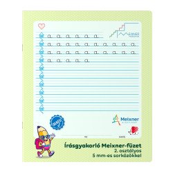 Füzet iskolai, 32lap, írás gyakorló 2.osztályos álló Süni Meixner Tűzött füzet Ico