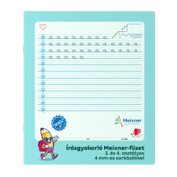 Füzet iskolai, 32lap, írás gyakorló 3. és 4.osztályos álló Süni Meixner Tűzött füzet Ico