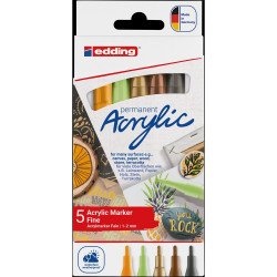 Akril marker 1-2mm, kerek Edding 5300/5, 5 natúr klf.szín Permanent marker EDDING