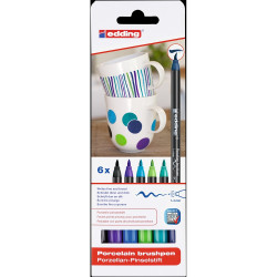 Ecsetirón porcelán marker 1-4mm, kerek Edding 4600/6, 6 cool klf.szín Permanent marker EDDING