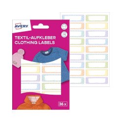 Etikett ruhacímke iskolai, 45 x 13 mm 36 címke/2 ív, Avery pasztell Etikett - címke Avery