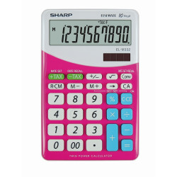 Számológép asztali 10 számjegyes SharpELM332BPK rózsaszín Számológép Sharp