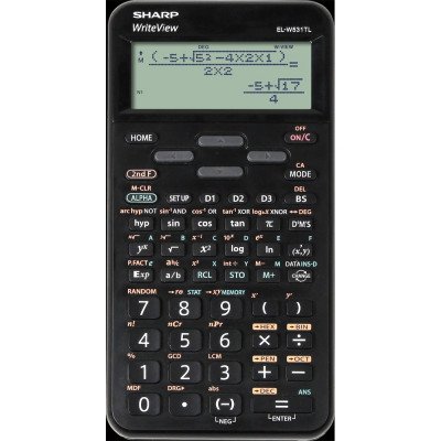 Számológép tudományos 420 funkciós 10+2 digites 4 soros napalemes Sharp ELW531TLBBK fekete