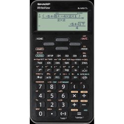 Számológép tudományos 420 funkciós 10+2 digites 4 soros napalemes Sharp ELW531TLBBK fekete Számológép Sharp