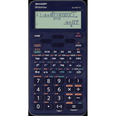Számológép tudományos 420 funkciós 10+2 digites 4 soros napalemes Sharp ELW531TLBBL kék