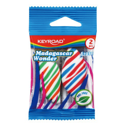Radír, PVC mentes 2 db/bliszter Keyroad Madagascar Wonder vegyes mintázat Radír Keyroad