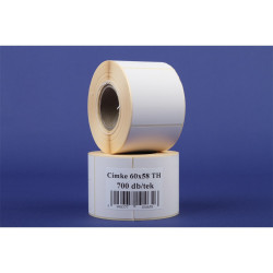 Etikett címke thermo, 60x58mm, tekercses, 700 címke/tekercs fehér Etikett - címke Egyéb