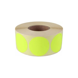 Etikett címke, 20mm, körcímke tekercses, 1000 címke/tekercs fluo sárga Etikett - címke Egyéb