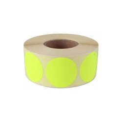 Etikett címke, 20mm, körcímke tekercses, 1000 címke/tekercs fluo sárga Etikett - címke Egyéb