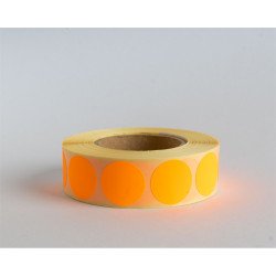 Etikett címke, 20mm, körcímke tekercses, 1000 címke/tekercs fluo narancs Etikett - címke Egyéb