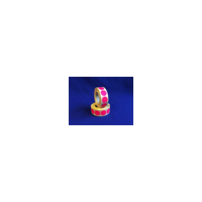 Etikett címke, 20mm, körcímke tekercses, 1000 címke/tekercs fluo pink