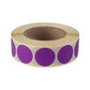 Etikett címke, 20mm, körcímke tekercses, 1000 címke/tekercs lila