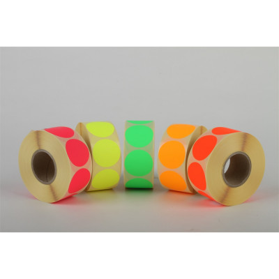 Etikett címke, 38mm, körcímke tekercses, 1000 címke/tekercs fluo pink