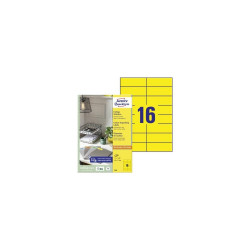 Etikett címke, 105x37mm, univerzális, 16 címke/lap Avery, sárga Etikett - címke Avery