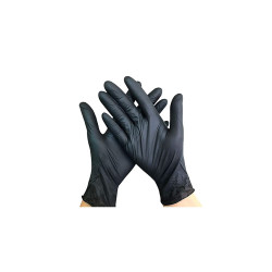 Gumikesztyű nitril púdermentes M 100 db/doboz, GMT Super Gloves fekete Gumikesztyű GMT