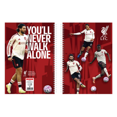 Füzet spirál A4, 70lapos, vonalas 10 db/csomag Liverpool