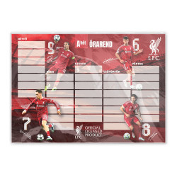Órarend egylapo, Liverpool, 25 db/csomag, Nebulo Órarend Nebulo