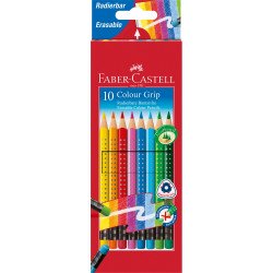 Színes ceruza készlet háromszögletű GRIP Faber-Castell 10klf. szín Színesceruza Faber - Castell