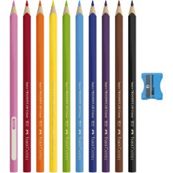 Színes ceruza készlet háromszögletű Jumbo Faber-Castell 10klf. szín Színesceruza Faber - Castell