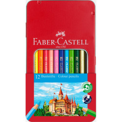 Színes ceruza készlet hatszögletű kastélyos fém dobozban Faber-Castell 12klf. szín Színesceruza Faber - Castell