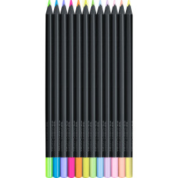 Színes ceruza készlet háromszögletű BLACK EDITION Faber-Castell neon+pasztell fekete test 12klf. szín Színesceruza Faber - Castell