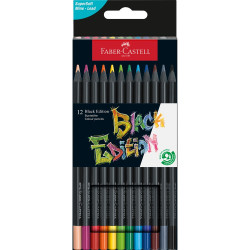 Színes ceruza készlet háromszögletű BLACK EDITION Faber-Castell fekete test 12klf. szín Színesceruza Faber - Castell