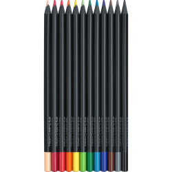 Színes ceruza készlet háromszögletű BLACK EDITION Faber-Castell fekete test 12klf. szín Színesceruza Faber - Castell