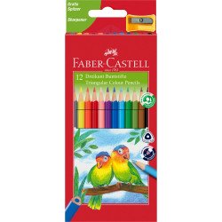 Színes ceruza készlet háromszögletű Junior papagáj Faber-Castell + 12klf. szín Színesceruza Faber - Castell